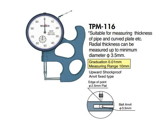 Thickness gauge teclock TPM-116, TPD-617J, TPD-618J, SFM-627, SMD-540J,  SMD-540S2,  SMD-550J, teclock vietnam